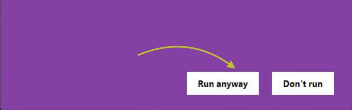 Windows SmartScreen — Run anyway